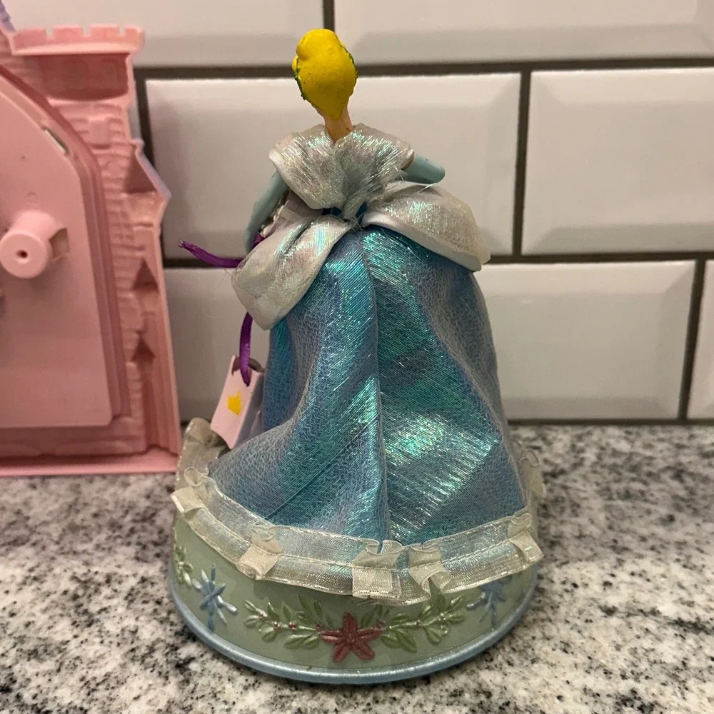 Disney Kids Princess Castle Wall Clock & Cinderella Musical Figurine Pink Y2K